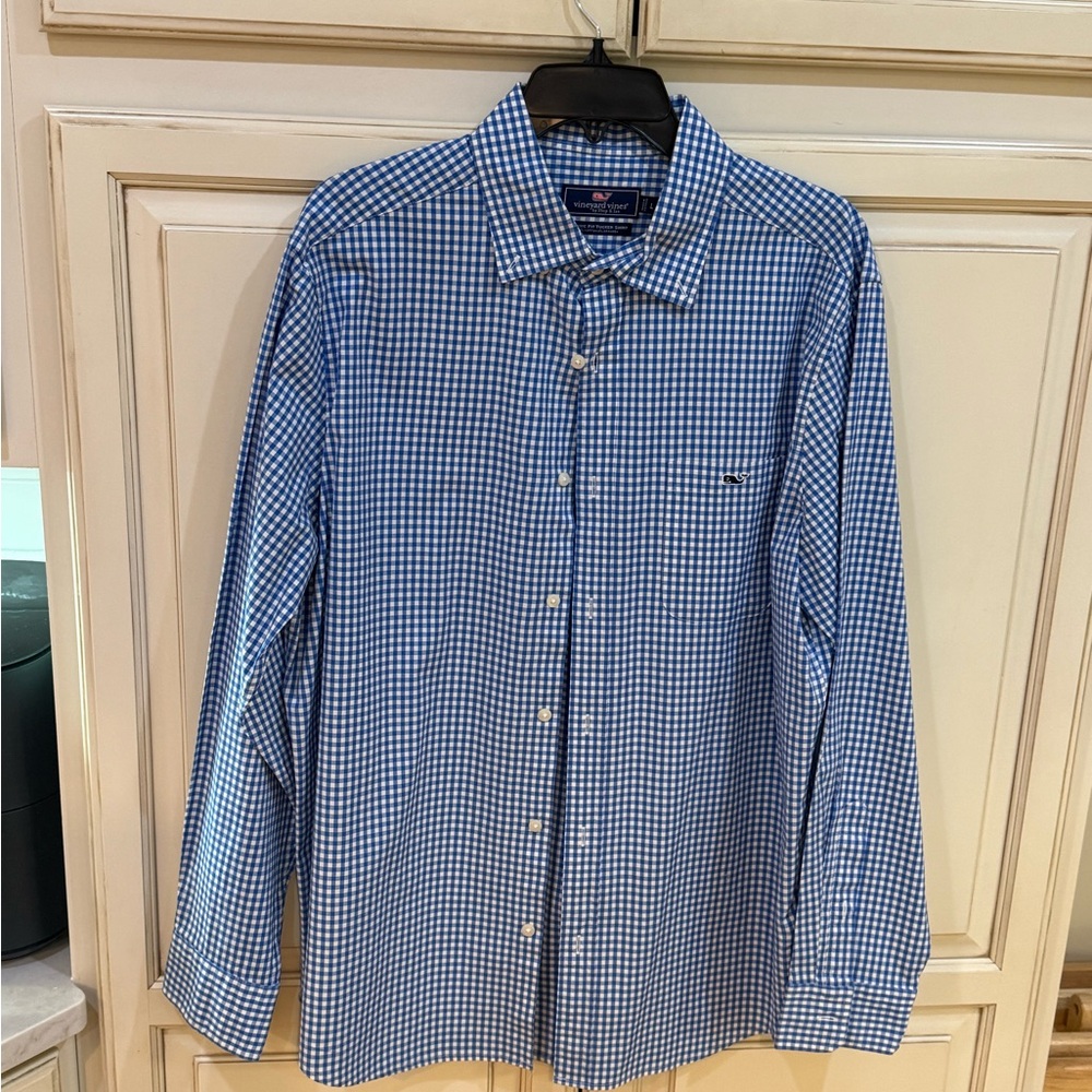 Vineyard Vines Blue Gingham Button Down Shirt
